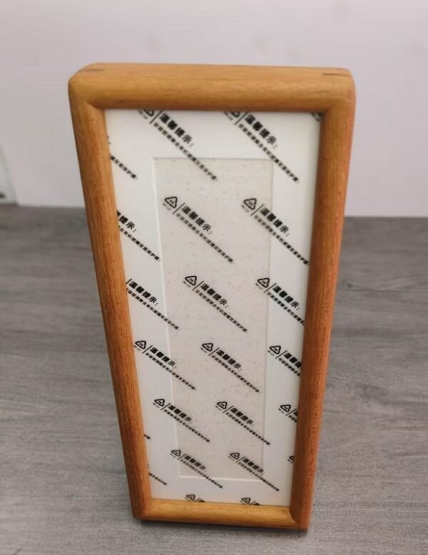 30*11cm Xuan Paper Thickened Wooden Marble Style Golden Teak color Frame