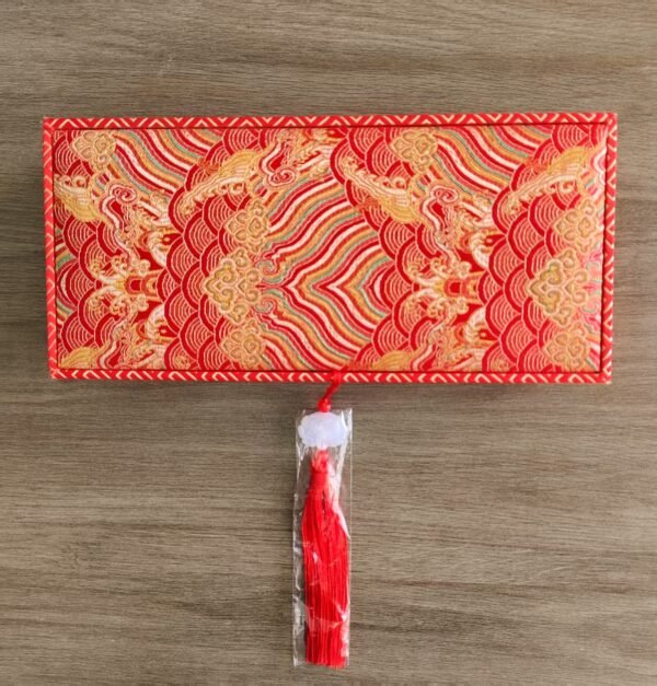 63.5 * 22 cm  Red Color Xuan Paper  Handicraft Scoll Classic lyrical Verses Painting Calligraphy Artwoks Brocade Box Sets