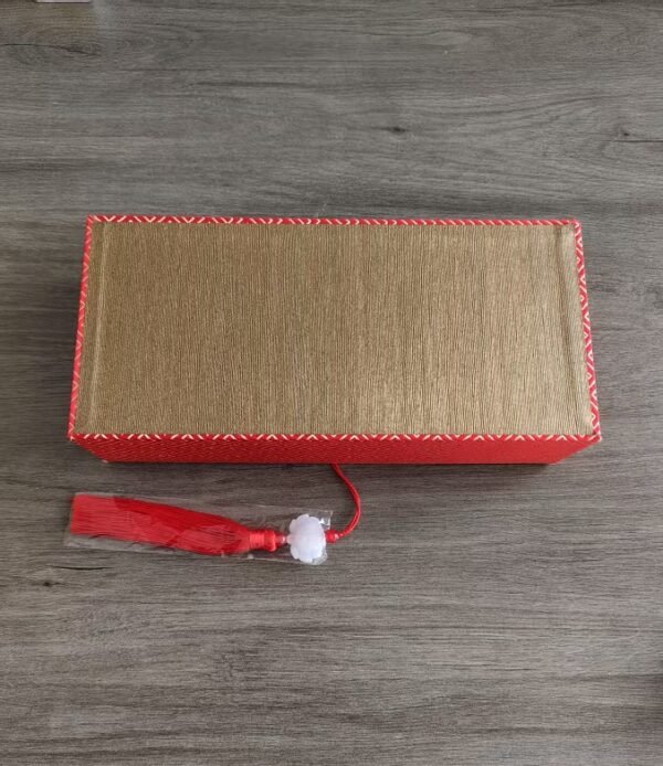 63.5 * 22 cm  Red Color Xuan Paper  Handicraft Scoll Classic lyrical Verses Painting Calligraphy Artwoks Brocade Box Sets