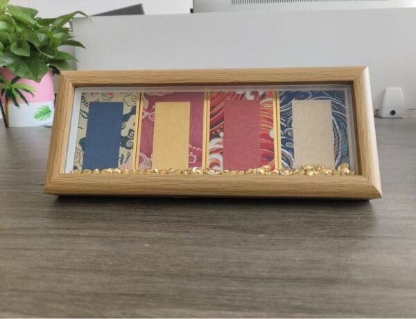 4 pcs xuan paper hand Card Painting Calligraphy Composite Frame