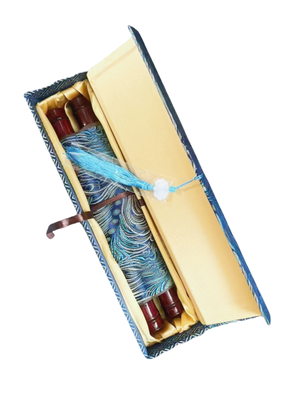 Xuan Paper Art Paper Painting Calligraphy Artwork Scroll Crafts Blue Phoenix Song Brocade Box