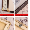 Xuan Paper Calligrpahy Brown Color Imitation Copper Corner Wood Frame
