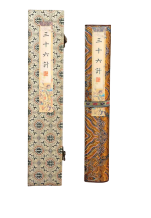 Xuan Paper Calligraphy Paper Artwork Handicrafts Gift Tracing Writing Scroll of < Thirty-Six Stratagems > Brocade Box Set