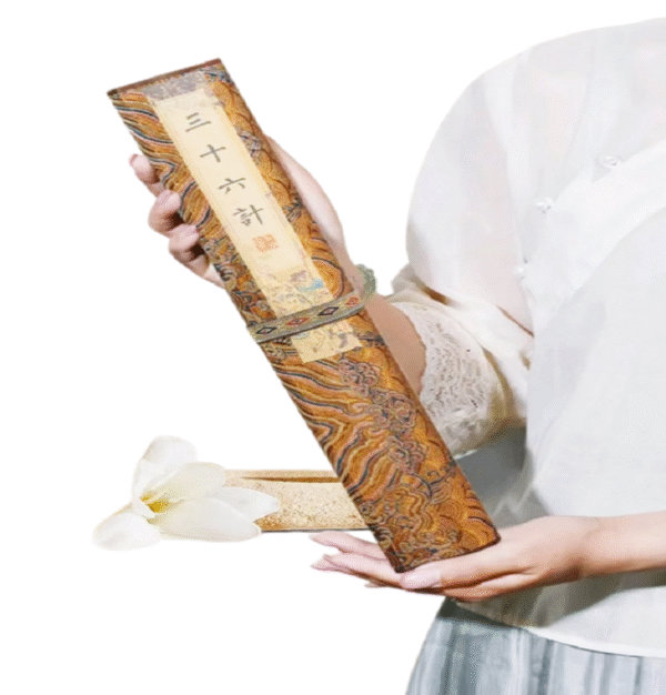 Xuan Paper Calligraphy Paper Artwork Handicrafts Gift Tracing Writing Scroll of < Thirty-Six Stratagems > Brocade Box Set