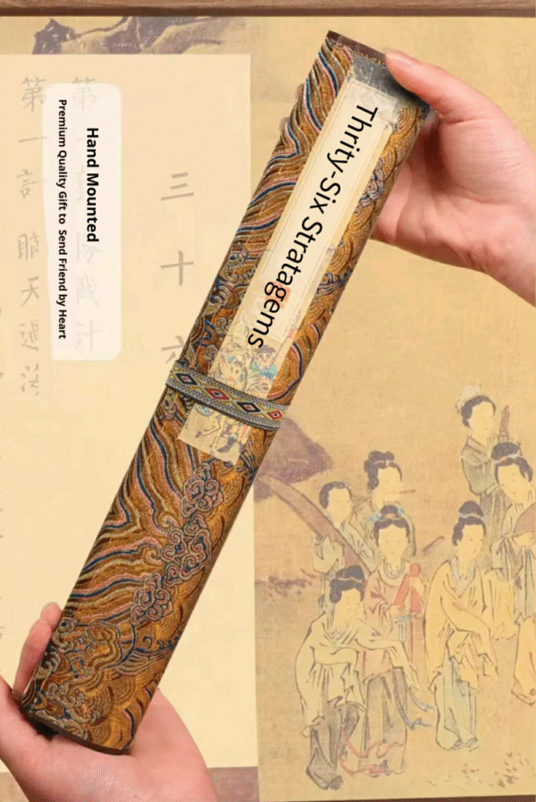 Xuan Paper Calligraphy Paper Artwork Handicrafts Gift Tracing Writing Scroll of < Thirty-Six Stratagems > Brocade Box Set