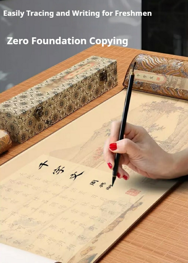 005 Xuan Paper Art Paper Caligraphy Artwork Tracing And Writing Scroll of <Qian Zi Wen> Brocade Box Set