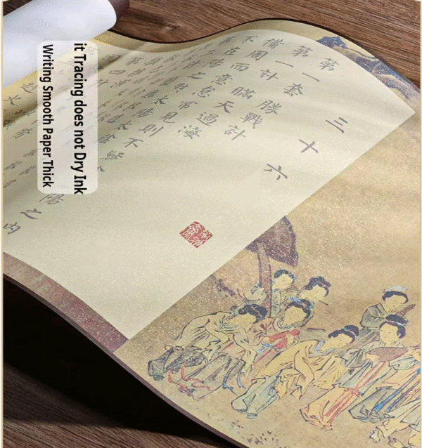 Xuan Paper Calligraphy Paper Artwork Handicrafts Gift Tracing Writing Scroll of < Thirty-Six Stratagems > Brocade Box Set