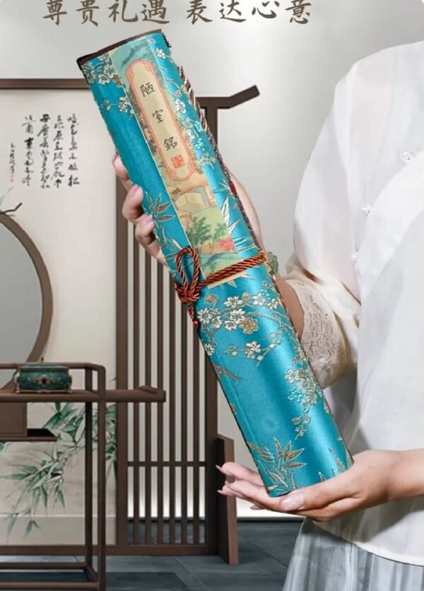 Xuan Paper Art Paper Calligraphy  Artworks  Tracing and Writing Scroll  of < LOU SHI MING > Brocade Box Set