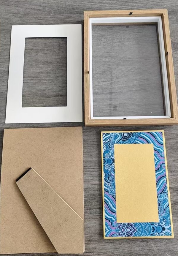 7 ,8, 10 inch Xuan Paper Art Paper Brocade Painting Calligraphy Photo Frame Picture Frame Hollow Frame