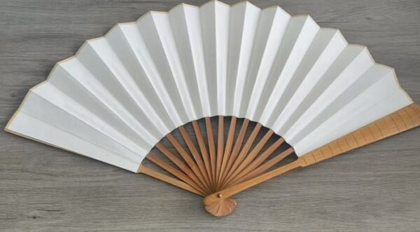 10 inch Xuan Paper Folding Fan Magnet  Plum Blossom  or Linen Song Brocade Box.