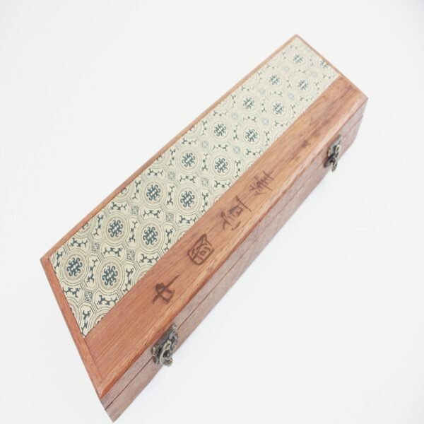 Chinese Xuan Brush Pen Rosewood Solid Wood Brocade Box