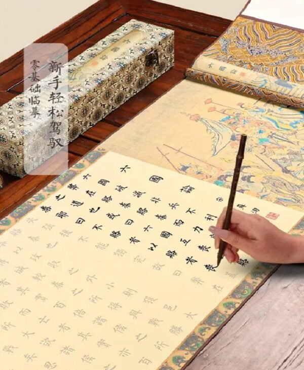 xuan paper art paper calligraphy  tracing writing scroll of < liu guo lun > Brocade Box