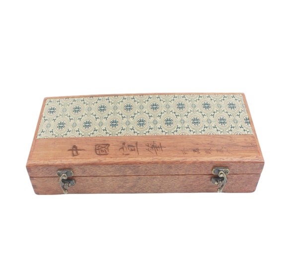 Chinese Xuan Brush Pen Rosewood Solid Wood Brocade Box