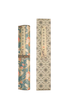 Art paper Calligraphy Paper Tracing and Writing  Scroll of <Su Shi Shi Ci Xuan Ji> Song Brocade Box Set