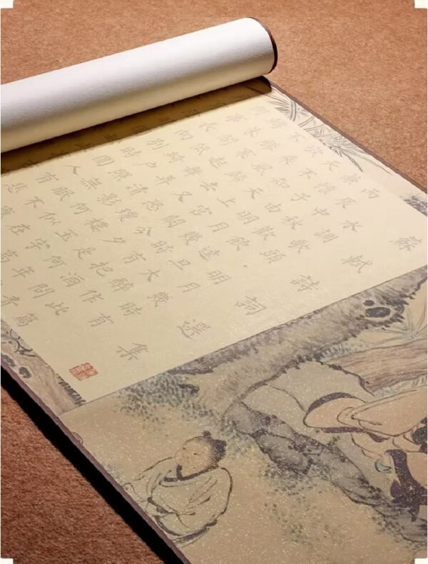 Art paper Calligraphy Paper Tracing and Writing  Scroll of <Su Shi Shi Ci Xuan Ji> Song Brocade Box Set