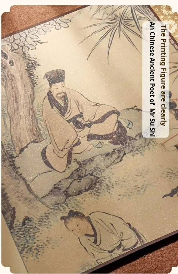 Art paper Calligraphy Paper Tracing and Writing  Scroll of <Su Shi Shi Ci Xuan Ji> Song Brocade Box Set