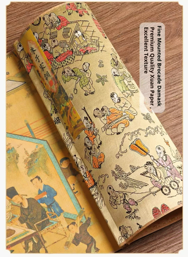 Rice Paper Art Paper Calligraphy Scroll Tracing Writing of < Zhu Zi Jia Xun > Brocade Box Set