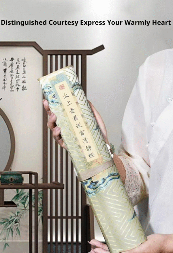 009 Painting Articrafts caligraphy paper rice paper xuan paper scroll of < Qing Jing Jing > Song Brocade Box Set