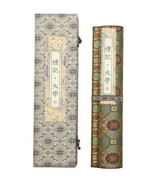 Chinese Xuan Paper Art Paper rice paper calligraphy paper Tracing Writing Copying Scroll of  < Li Ji Da Xue > Song Brocade Box Set