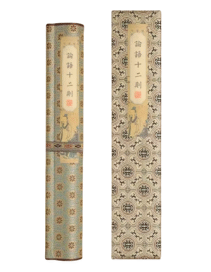 XUAN PAPER Art Paper Caligraphy Scroll Tracing Writing of < Twelve  of Lun Yu>  Song Brocade Box Set