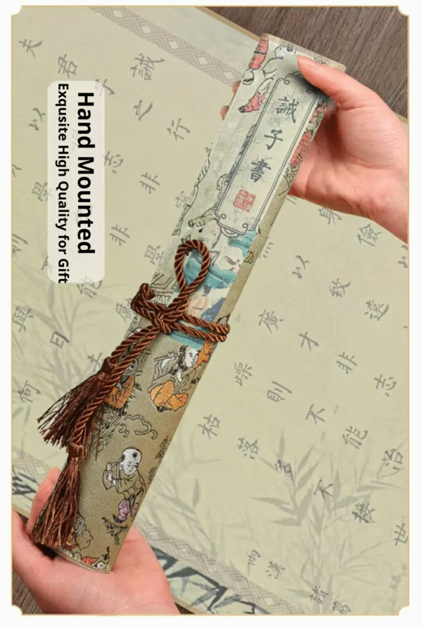 Xuan Paper Calligraphy Artwork Tracing Writing copying Scroll  Brocade Box Set of Chinese Culture of《Book of Warning And Vigilance 》by Zhu Ge Liang