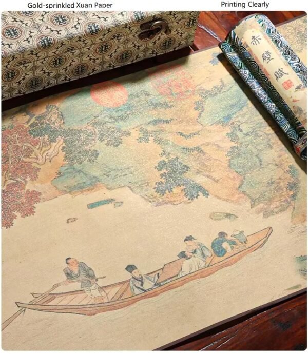 002 xuan paper calligraphy paper artworks scroll Tracing Writing of China Poems of < CHI BI FU >Song Brocade Box Set