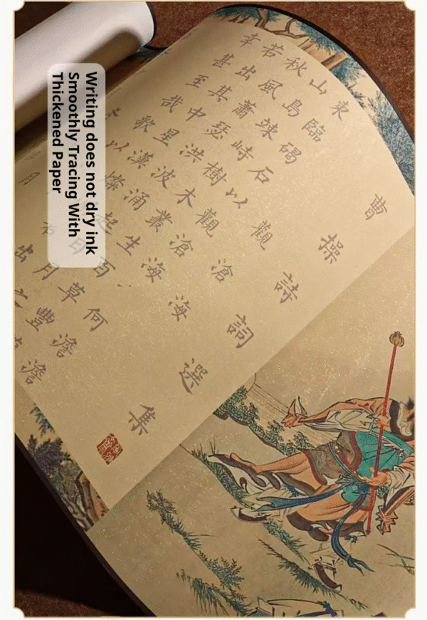 Xuan paper Caligraphy paper Artwork Artcrafts Tracing Writing Scroll of < The Collected Poems of Mr Cao Cao > Song Brocade Box Set