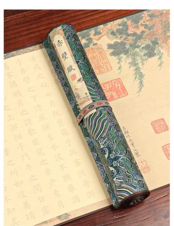 003 xuan paper calligraphy paper artworks scroll Tracing Writing of China Poems of < CHI BI FU >Song Brocade Box Set