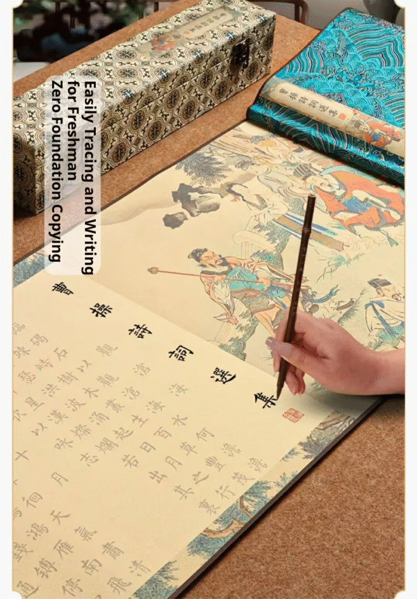 Xuan paper Caligraphy paper Artwork Artcrafts Tracing Writing Scroll of < The Collected Poems of Mr Cao Cao > Song Brocade Box Set