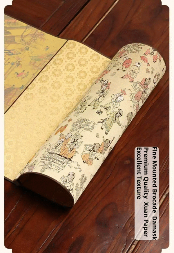 Xuan Paper Art Paper Calligraphy Scroll Tracing Writing of < BAI JIA XING> Brocade Box Set