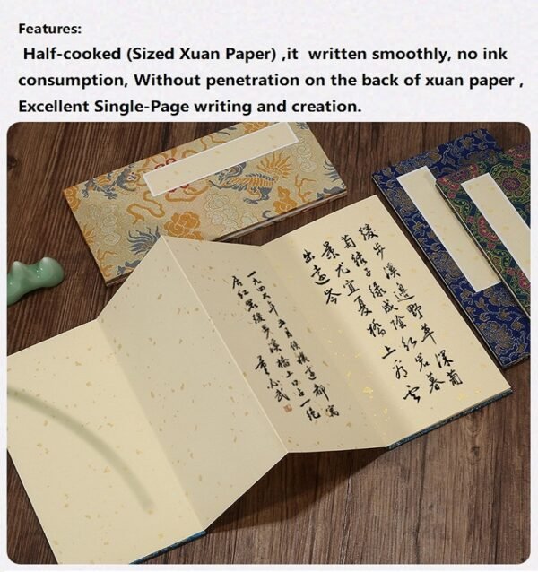 Chinese Xuan Paper  Folding Painting Calligraphy Booklet