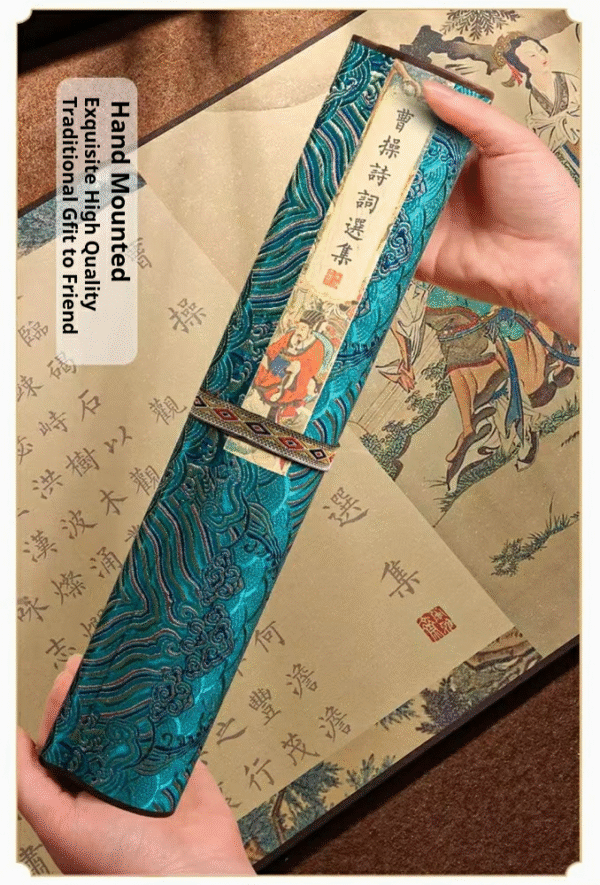 Xuan paper Caligraphy paper Artwork Artcrafts Tracing Writing Scroll of < The Collected Poems of Mr Cao Cao > Song Brocade Box Set