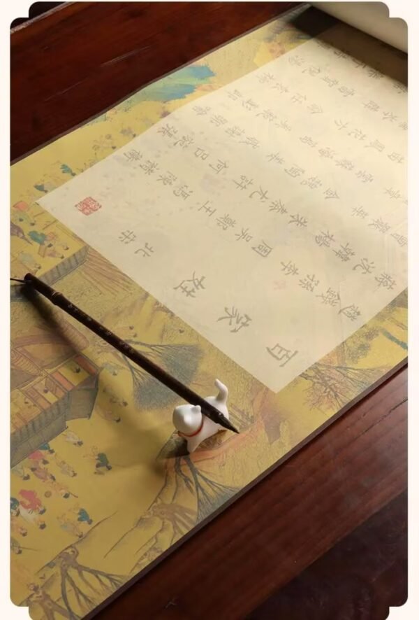 Xuan Paper Art Paper Calligraphy Scroll Tracing Writing of < BAI JIA XING> Brocade Box Set