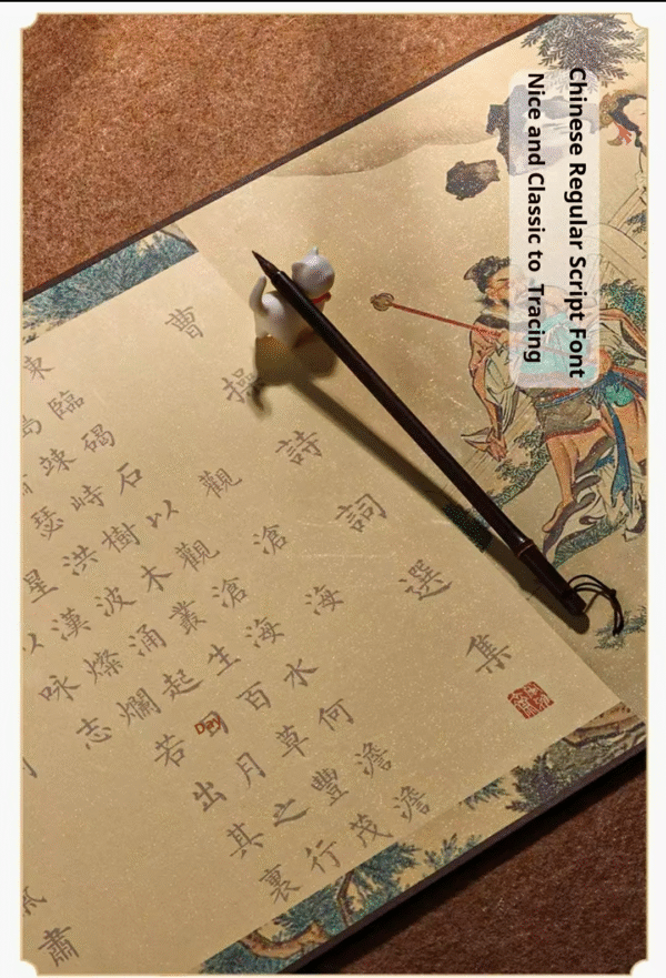 Xuan paper Caligraphy paper Artwork Artcrafts Tracing Writing Scroll of < The Collected Poems of Mr Cao Cao > Song Brocade Box Set