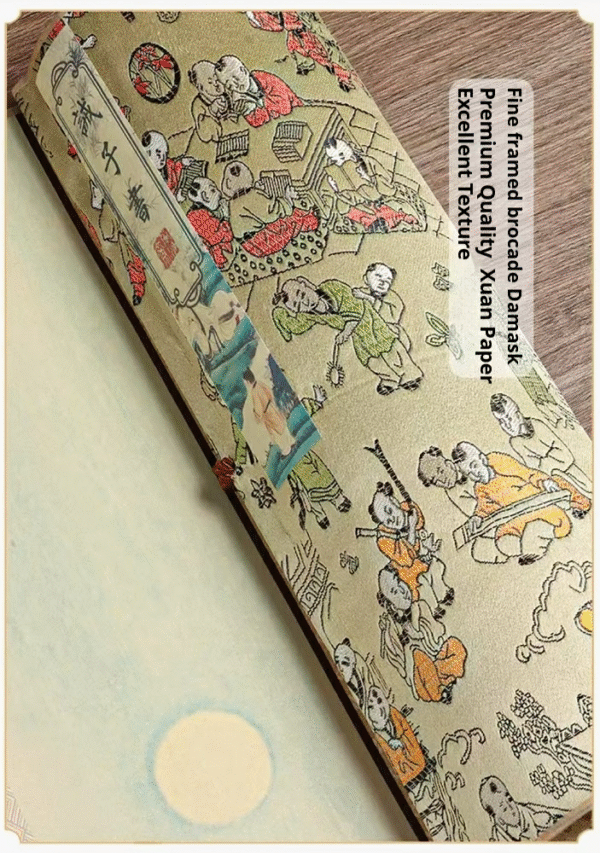 Xuan Paper Calligraphy Artwork Tracing Writing copying Scroll  Brocade Box Set of Chinese Culture of《Book of Warning And Vigilance 》by Zhu Ge Liang