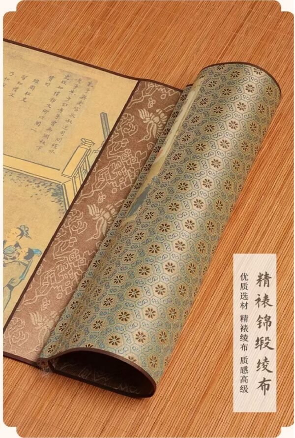 008 XUAN PAPER Art Paper Caligraphy Scroll Tracing Writing of < Twelve of Lun Yu> Song Brocade Box Set