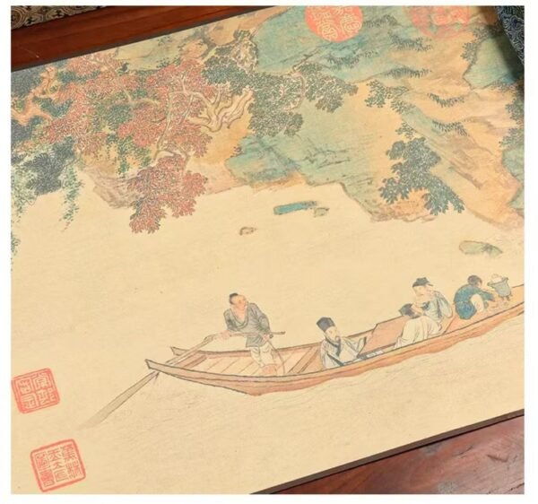 008 xuan paper calligraphy paper artworks scroll Tracing Writing of China Poems of < CHI BI FU >Song Brocade Box Set