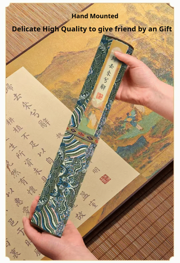 Rice Paper Calligraphy paper painting artworks tracing writing chinese poem  scroll of < GUI QU LAI XI CI > Song Brocade Box Set