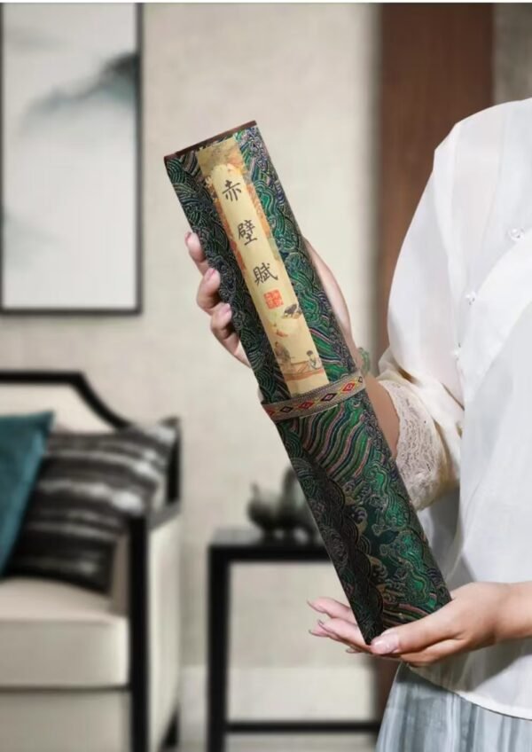 009 xuan paper calligraphy paper artworks scroll Tracing Writing of China Poems of < CHI BI FU >Song Brocade Box Set