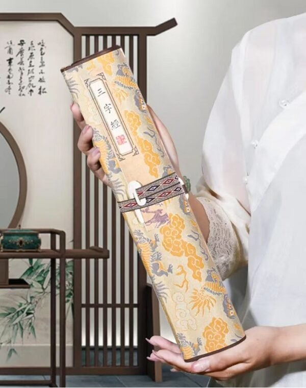 Xuan Paper Art Paper Caligraphy Artwork Tracing And Writing  Scroll of < San Zi Jing> Brocade Box Set