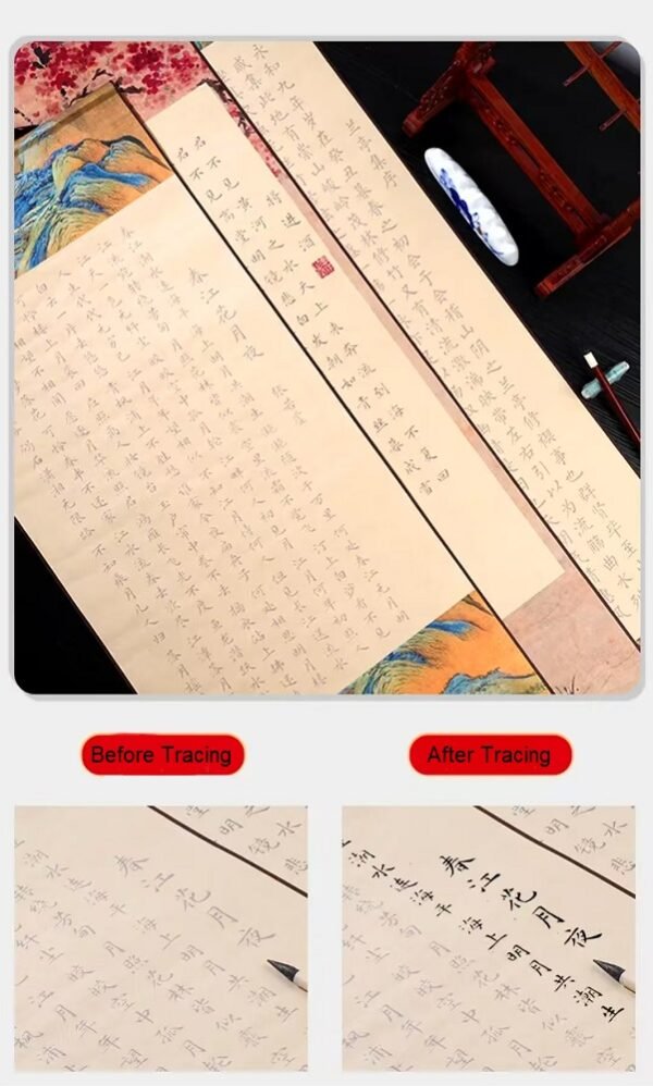 009 xuan paper art paper calligraphy paper Tracing and Writing of <QING YUN ZHI > Hand Scroll Artworks Brocade Box Set