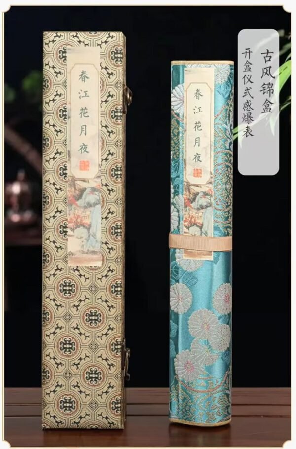 Xuan paper Art Paper Calligraphy Tracing and Writing Scroll of <CHUN JIANG HUA YUE YE >Song Brocade Box Set