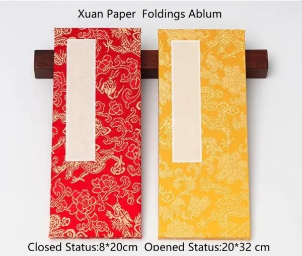 8*20cm xuan paper  calligraphy paper Art paper Drawing Painting Paper  Folding Brochure booklet Song Brocade Box Set