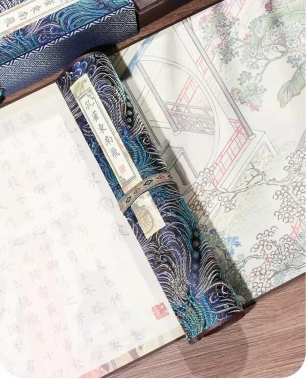 xuan paper  Calligraphy Paper Artworks Tracing Writing Copying Scroll of < KONG QUE DONG NAN FEI  > Song Brocade Box