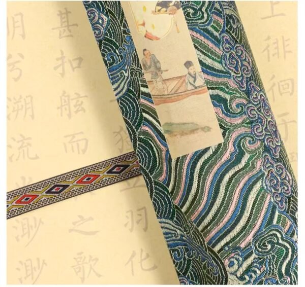 10 xuan paper calligraphy paper artworks scroll Tracing Writing of China Poems of < CHI BI FU >Song Brocade Box Set