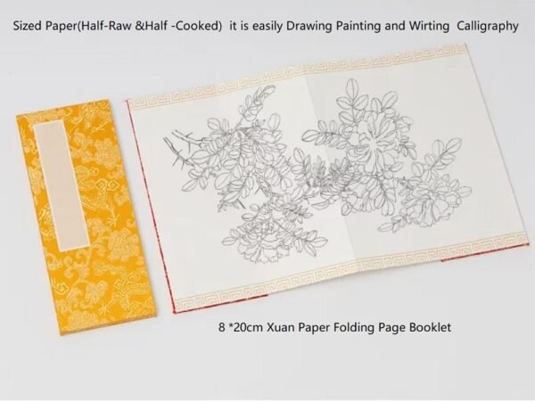 8*20cm xuan paper  calligraphy paper Art paper Drawing Painting Paper  Folding Brochure booklet Song Brocade Box Set
