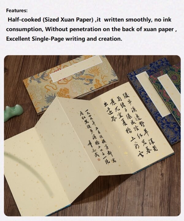 Chinese Xuan Paper  Folding Painting Calligraphy Booklet