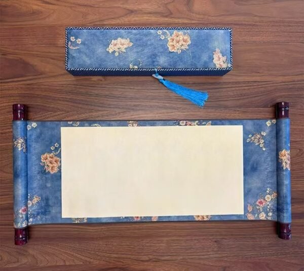 002 Xuan Paper Art Paper Sumi-E Painting Calligraphy Artwork Scroll Crafts Golden Branch Flower Song Brocade Box