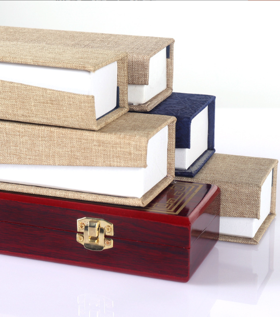 10 inch Xuan Paper Hand-Folding Fan Imitation Wooden Box 