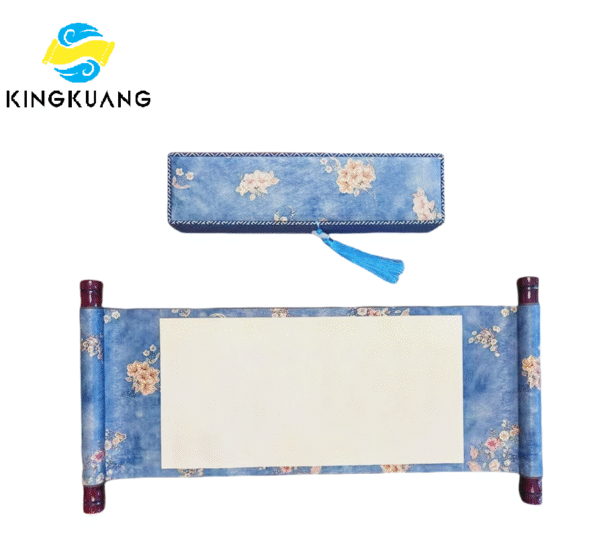 0091 Xuan Paper Art Paper Sumi-E Painting Calligraphy Artwork Scroll Crafts Golden Branch Flower Song Brocade Box